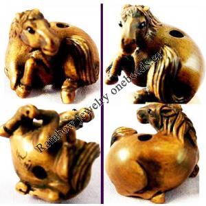 Hand carved Bead Ojime Japanese Boxwood Horse, 1 inch, Sold by PC
