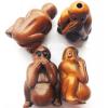 Hand carved Bead Ojime Japanese Boxwood Monkey, 1 inch,  Sold by PC