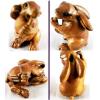 Hand carved Ojime Bead Japan Boxwood Rabbit, 1 inch,