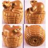 Hand carved Bead Ojime Japanese Boxwood Mouse, 1 inch, Sold by PC