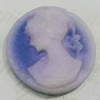 Cameos Resin Beads, No-Hole Jewelry findings, 15mm, Sold by Bag