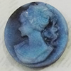 Cameos Resin Beads, No-Hole Jewelry findings, 16mm, Sold by Bag