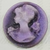 Cameos Resin Beads, No-Hole Jewelry findings, 18mm, Sold by Bag