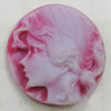 Cameos Resin Beads, No-Hole Jewelry findings, 25mm, Sold by Bag