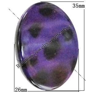 Imitate Animal skins Acrylic Beads, Painted Spray-paint, Flat Oval 35x26mm Hole:1mm, Sold by Bag