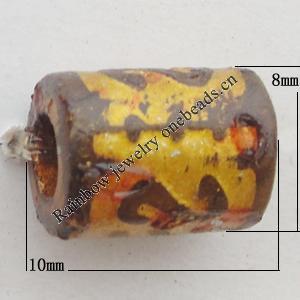 Imitation Wood Acrylic Beads, Column 10x8mm Hole:4mm, Sold by Bag 