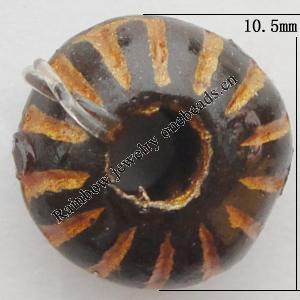 Imitation Wood Acrylic Beads, Donut 10.5mm,Thickness:6mm Hole:3mm, Sold by Bag 