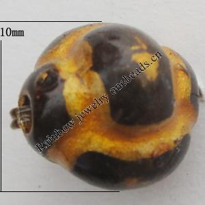 Imitation Wood Acrylic Beads, 10x10mm Hole:1.5mm, Sold by Bag 