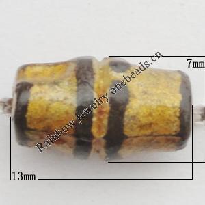 Imitation Wood Acrylic Beads, Tube 13x7mm Hole:1.5mm, Sold by Bag 