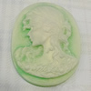 Cameos Resin Beads, No-Hole Jewelry findings, 44x34mm, Sold by Bag