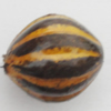 Imitation Wood Acrylic Beads, Fluted Oval 13x11mm Hole:1.5mm, Sold by Bag 