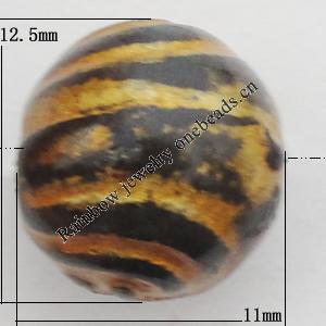 Imitation Wood Acrylic Beads, 12.5x11mm Hole:4mm, Sold by Bag 