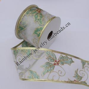 Ribbon Jewelry Printing Satin Ribbon(Christmas), 25mm Length:10 yards, Sold by PC