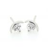 Sterling Silver Earrings platina plating with Zircon, 6x5mm, Sold by PC