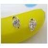 Sterling Silver Earrings platina plating with Zircon, 10x5mm, Sold by PC