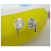 Sterling Silver Earrings platina plating with Zircon, 10x5mm, Sold by PC