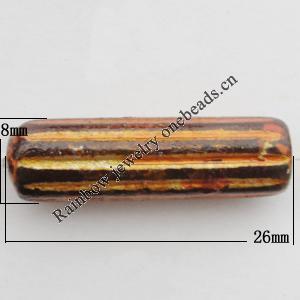 Imitation Wood Acrylic Beads, Tube 26x8mm Hole:2.5mm, Sold by Bag 