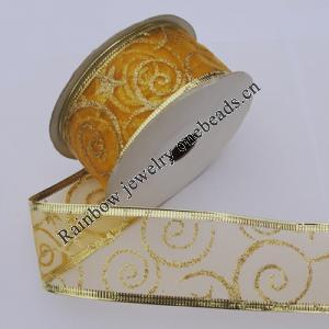 Ribbon Jewelry Printing Satin Ribbon(Christmas), 60mm Length:10 yards, Sold by PC