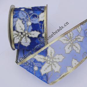 Ribbon Jewelry Printing Satin Ribbon(Christmas), 25mm Length:10 yards, Sold by PC