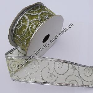 Ribbon Jewelry Printing Satin Ribbon(Christmas), 38mm Length:10 yards, Sold by PC