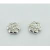 Sterling Silver Earrings platina plating with Zircon, 6x6mm, Sold by PC