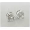 Sterling Silver Earrings platina plating with Zircon, 6x6mm, Sold by PC