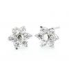 Sterling Silver Earrings platina plating with Zircon, 7.5x7.5mm, Sold by PC