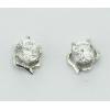 Sterling Silver Earrings platina plating with Zircon, 7.24x5.18mm, Sold by PC