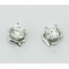 Sterling Silver Earrings platina plating with Zircon, 7.24x5.18mm, Sold by PC