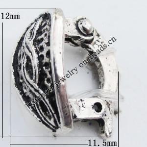 Zinc Alloy Clasp Lead-free, 11.5x12mm Hole:6mm Sold by Bag