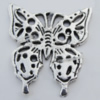 Connector Zinc Alloy Jewelry Findings Lead-free, Butterfly 24x25mm Hole:1mm, Sold by Bag