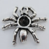 Pendant Zinc Alloy Jewelry Findings Lead-free, Spider 19x17mm Hole:1mm, Sold by Bag