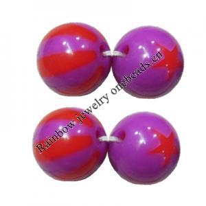 Handmade Solid Acrylic Beads, Round 16mm, Sold by Bag