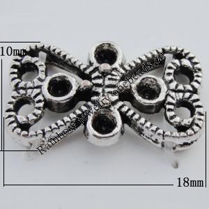 Connector Zinc Alloy Jewelry Findings Lead-free, 18x10mm, Hole:0.5mm, Sold by Bag