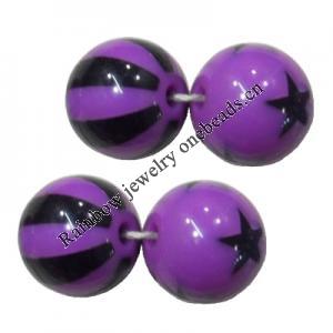 Handmade Solid Acrylic Beads, Round 16mm, Sold by Bag