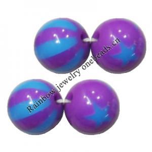 Handmade Solid Acrylic Beads, Round 16mm, Sold by Bag