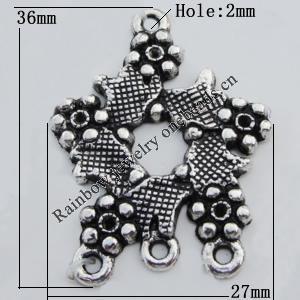 Connector Zinc Alloy Jewelry Findings Lead-free, 27x36mm Hole:2mm, Sold by Bag