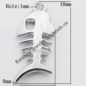 Pendant Zinc Alloy Jewelry Findings Lead-free, 8x18mm Hole:1mm, Sold by Bag