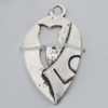 Pendant Zinc Alloy Jewelry Findings Lead-free, 14x26mm Hole:2mm, Sold by Bag