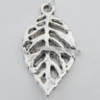 Pendant Zinc Alloy Jewelry Findings Lead-free, Leaf 12x23mm Hole:1mm, Sold by Bag