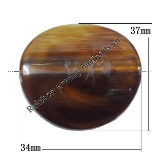 Dichroic Solid Acrylic Beads, Twist Flat Oval 34x37mm Hole:2.5mm, Sold by Bag