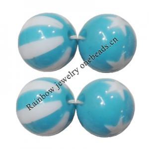 Handmade Solid Acrylic Beads, Round 16mm, Sold by Bag