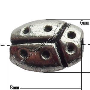 Bead Zinc Alloy Jewelry Findings Lead-free, 6x8mm Hole:1mm, Sold by Bag