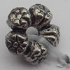 Bead Zinc Alloy Jewelry Findings Lead-free, Flower 8mm Hole:1.5mm, Sold by Bag