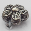 Bead Zinc Alloy Jewelry Findings Lead-free, Flower 8mm Hole:1mm, Sold by Bag