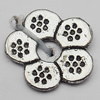 Bead Zinc Alloy Jewelry Findings Lead-free, Flat Flower 12mm Hole:3mm, Sold by Bag
