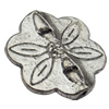 Bead Zinc Alloy Jewelry Findings Lead-free, Flat Flower 13x15mm Hole:1mm, Sold by Bag