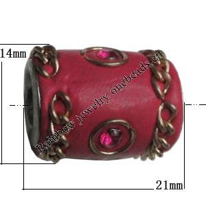 Indonesia Beads Handmade, Column  21x14mm, Hole:Approx 7mm, Sold by PC