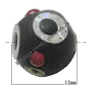 Indonesia Beads Handmade, Round 12mm, Hole:Approx 2mm, Sold by PC
