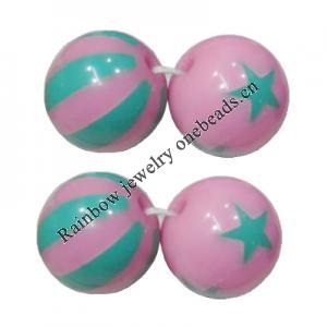 Handmade Solid Acrylic Beads, Round 20mm, Sold by Bag